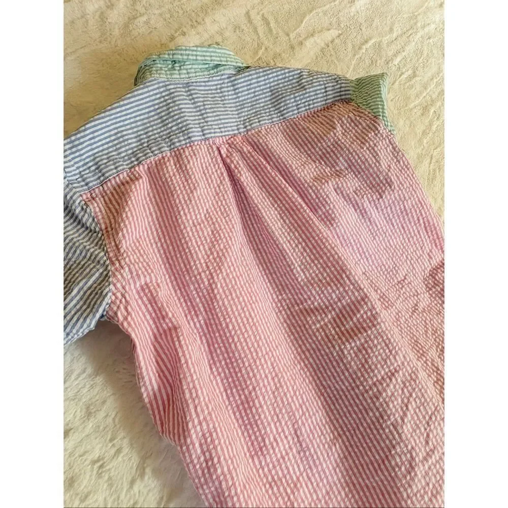 Striped Seersucker Ralph Lauren Shirt Kids size 6